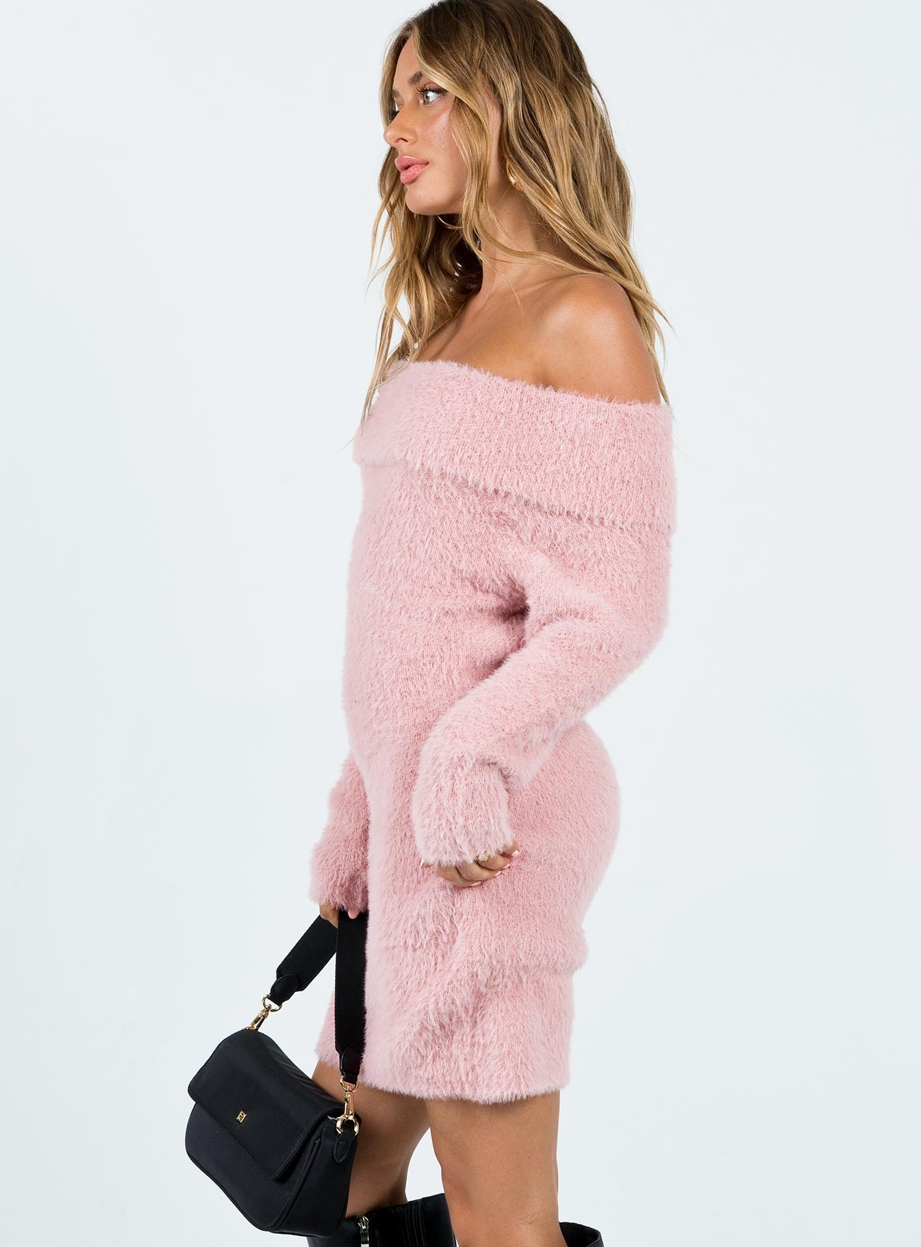 Mirrabrook Off The Shoulder Mini Dress Pink - Image 3