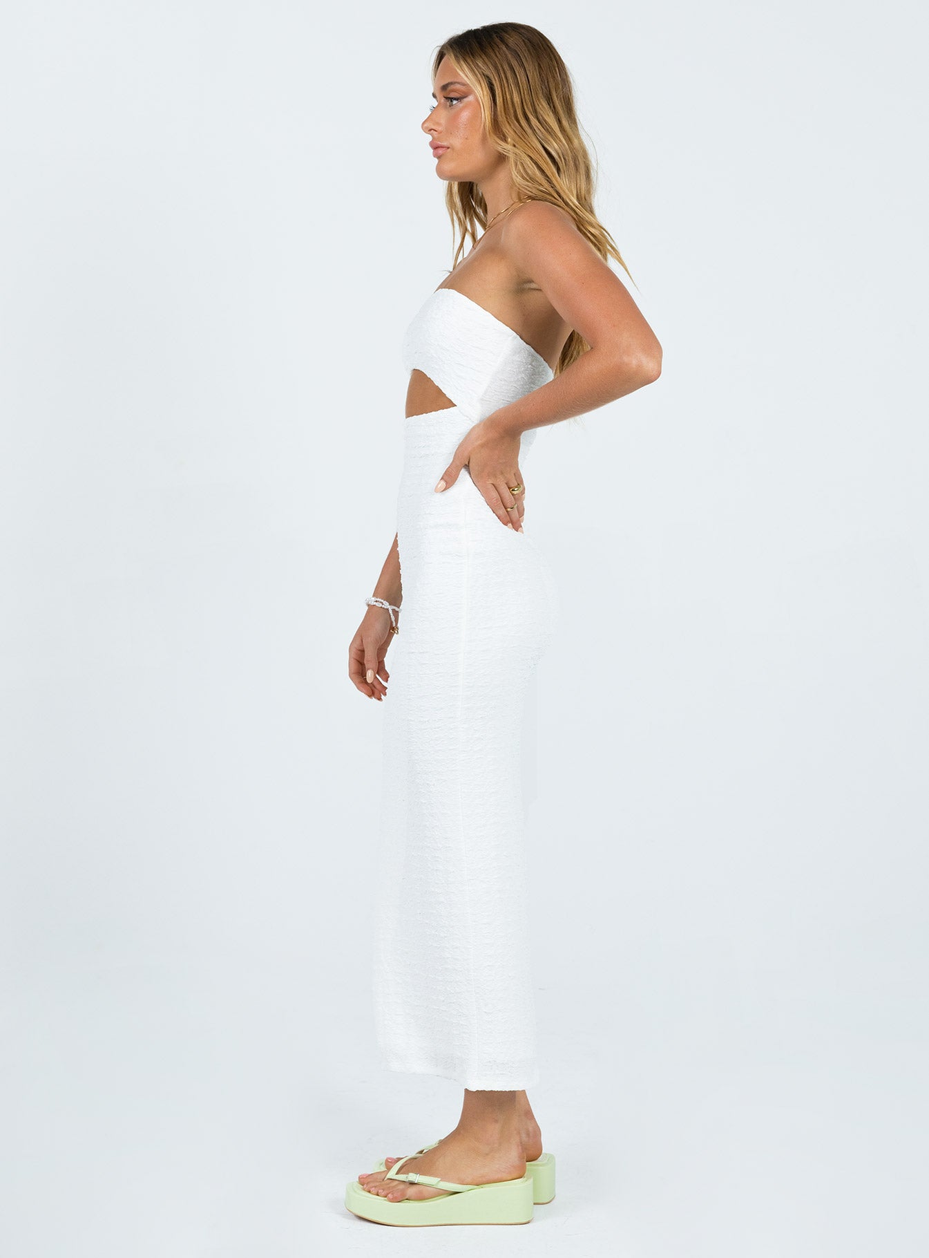 Talena Strapless Midi Dress White - Image 4