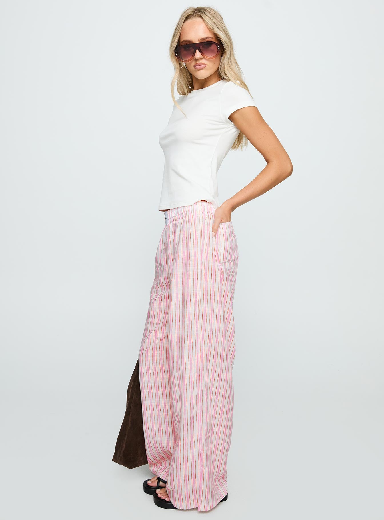 Beach House Pants Pink Stripe - Image 4