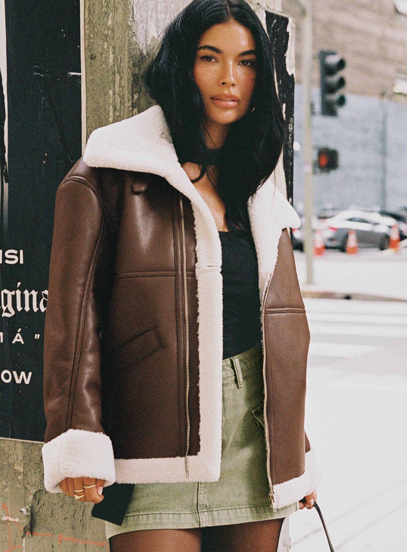 Jadu Shearling Jacket Brown - Image 3