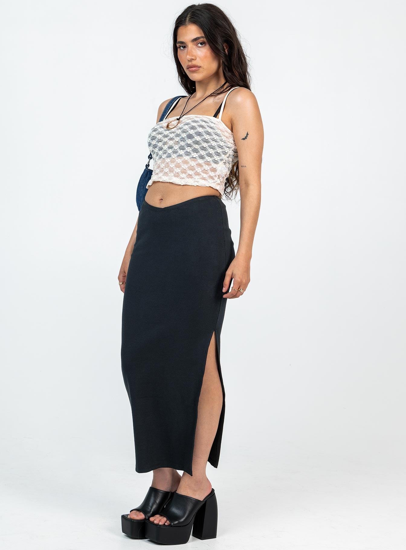 Abigail Midi Skirt Black Petite - Image 3