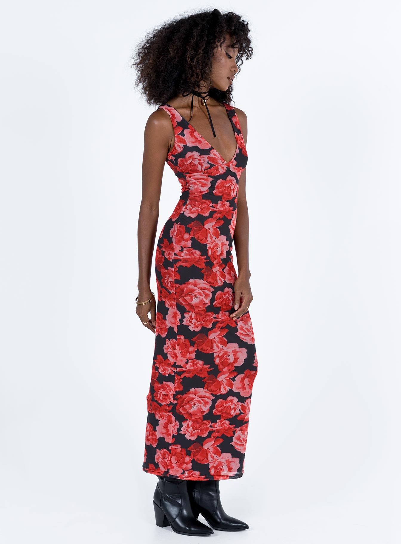 Lauers Maxi Dress Red Floral / Black - Image 7