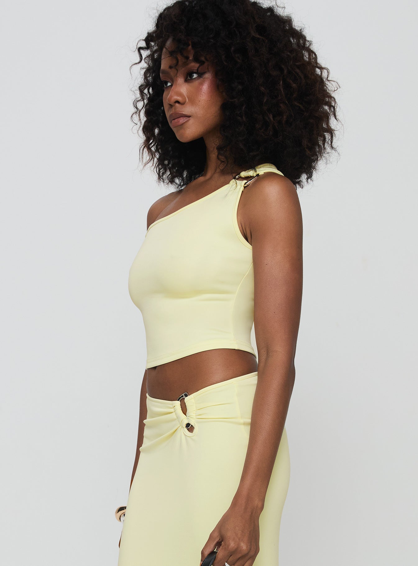 Rios One Shoulder Top Cream - Image 4