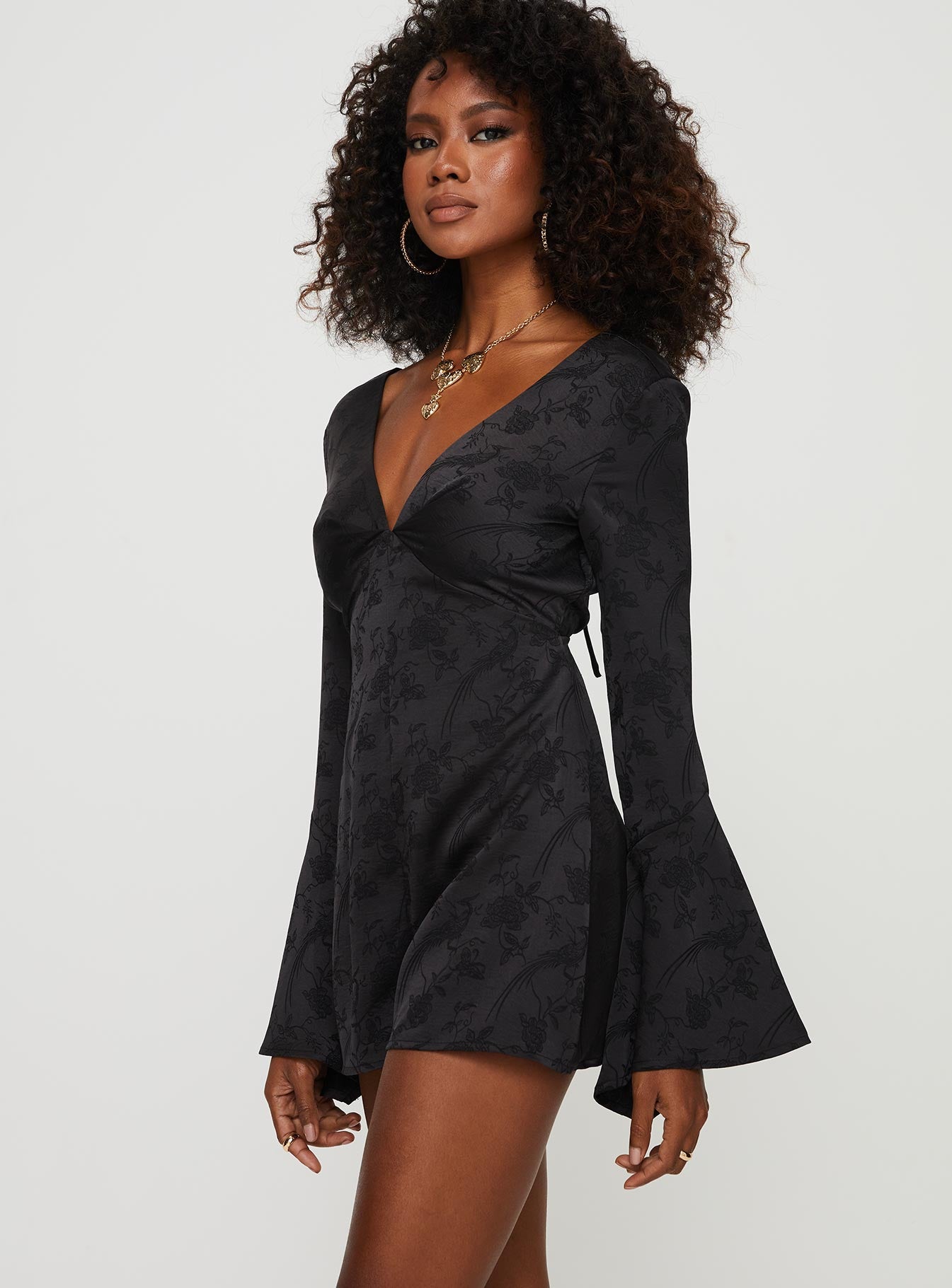 Fonda Long Sleeve Romper Black - Image 4