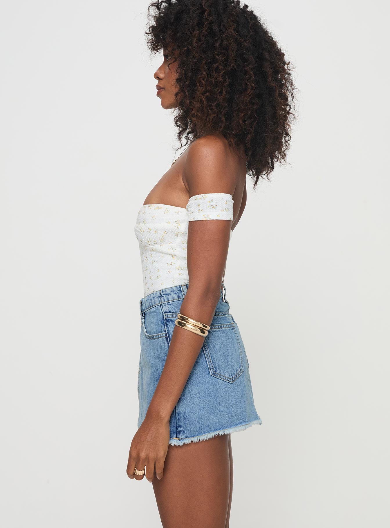 Barbuto Denim Wrap Mini Skirt Light Wash - Image 4