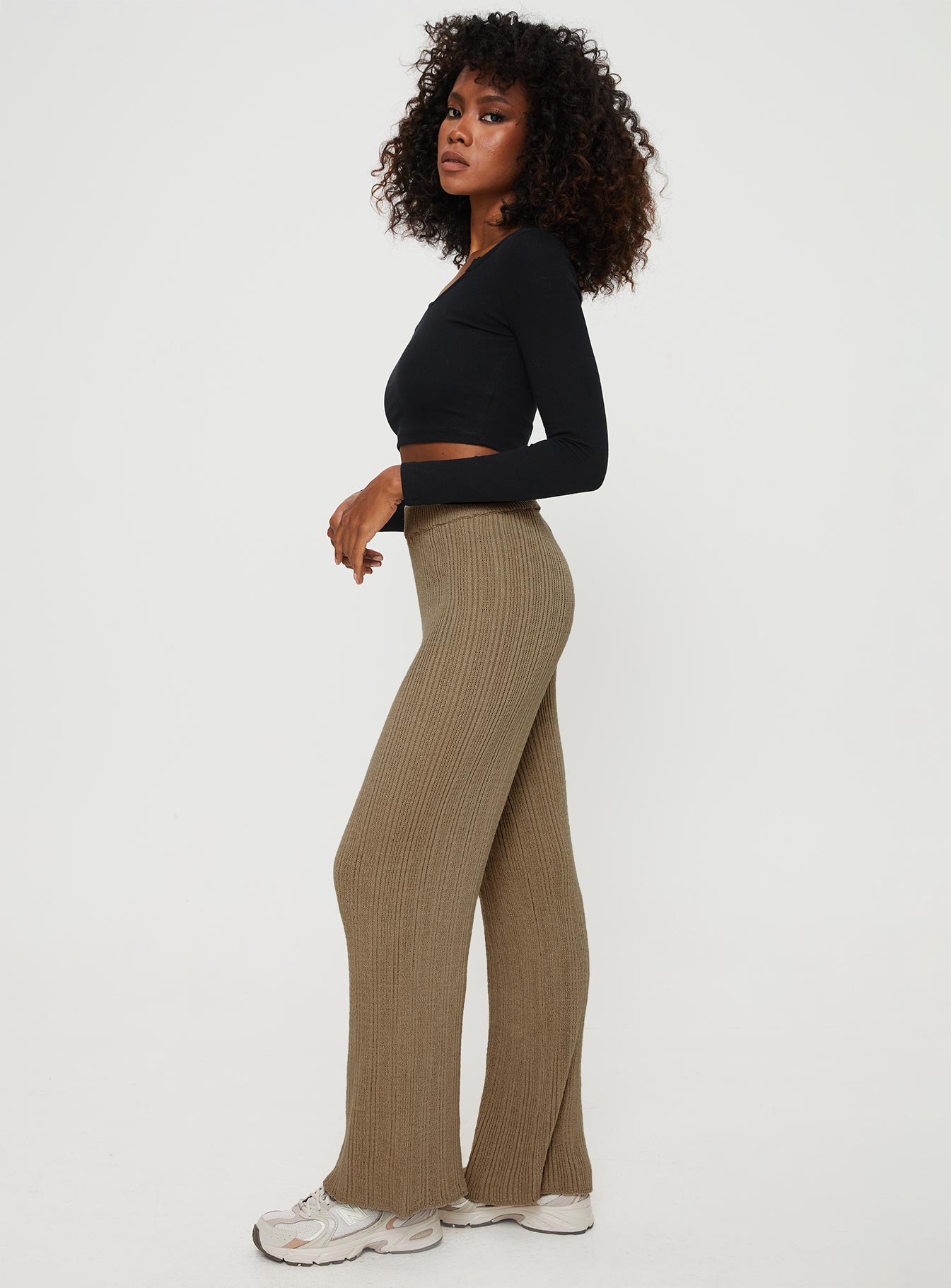 Lexie Knit Pants Beige Marle - Image 4