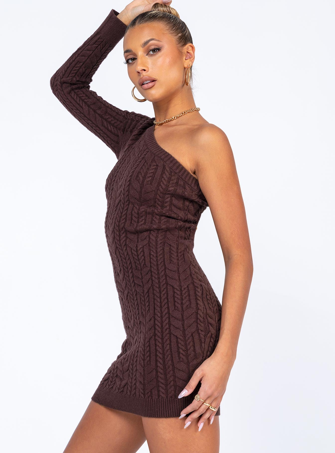 Dominika Mini Dress Brown - Image 4