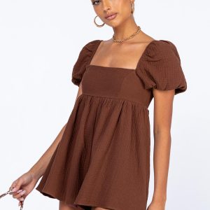 Lorna Romper Brown