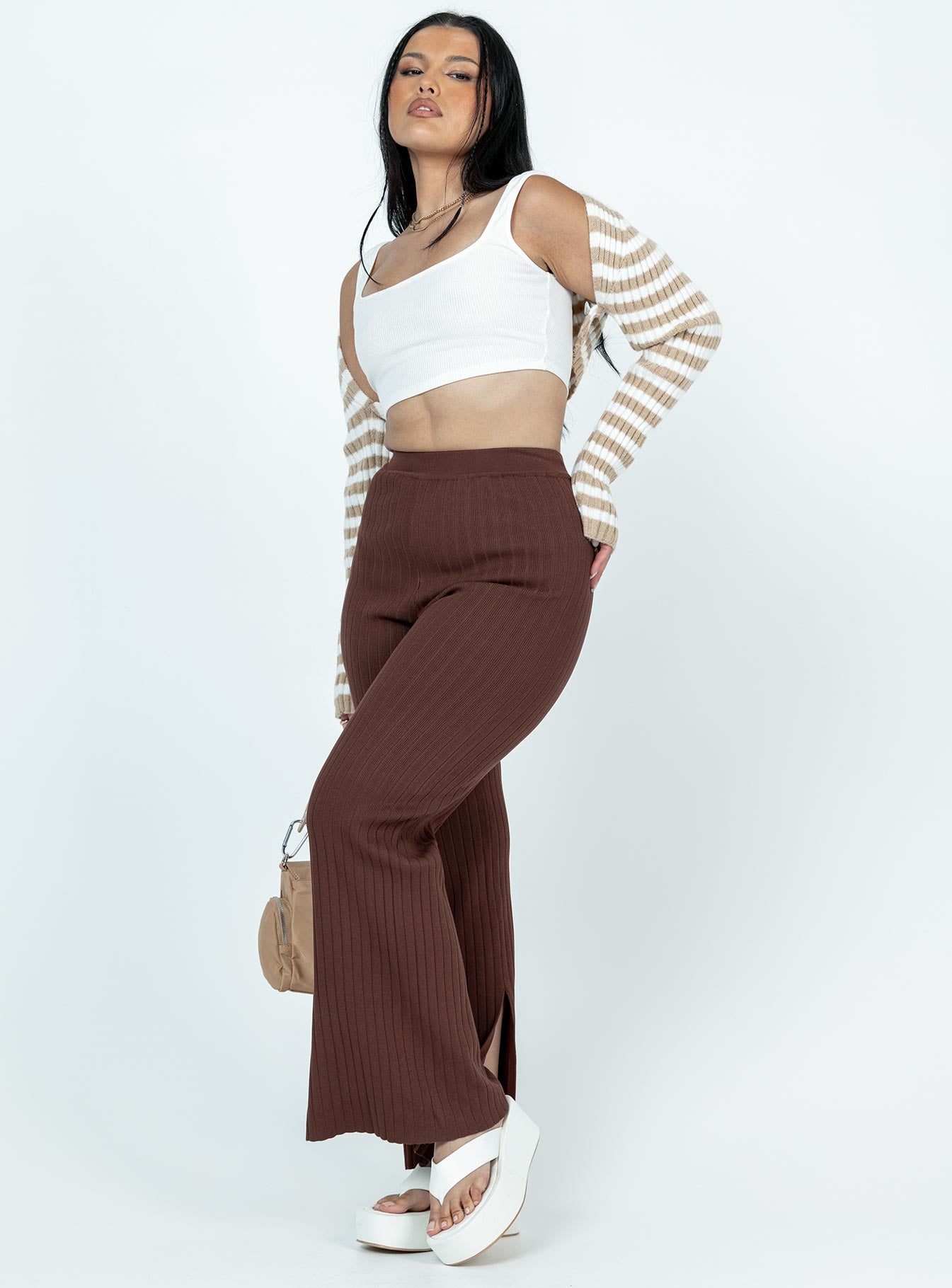 Allen Ribbed Pants Brown - Image 3