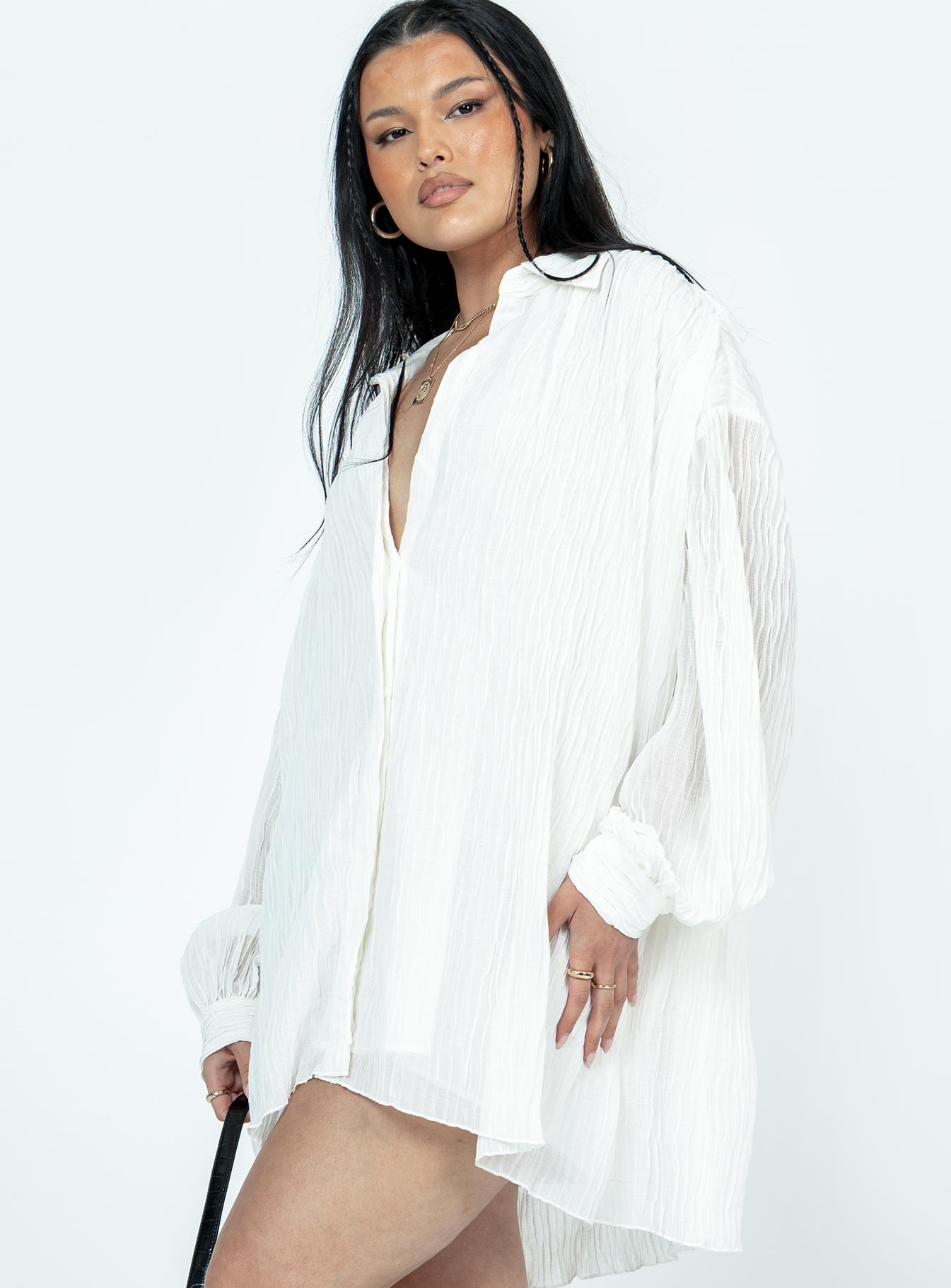 Tune In Shirt Dress White - Image 4