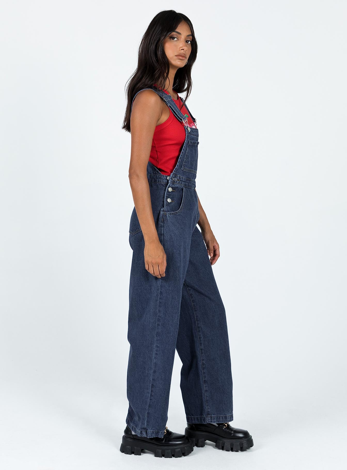 Kacey Long Overalls Mid Blue - Image 4