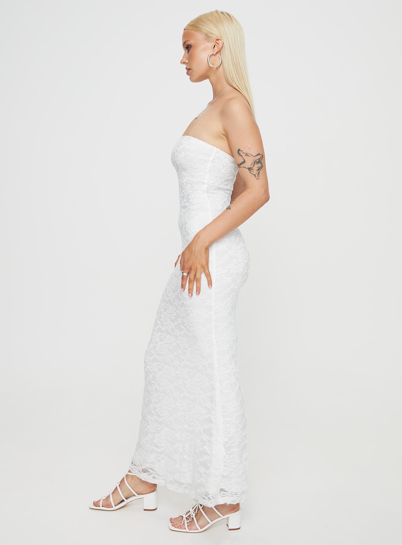 Lavelle Strapless Maxi Dress White - Image 4