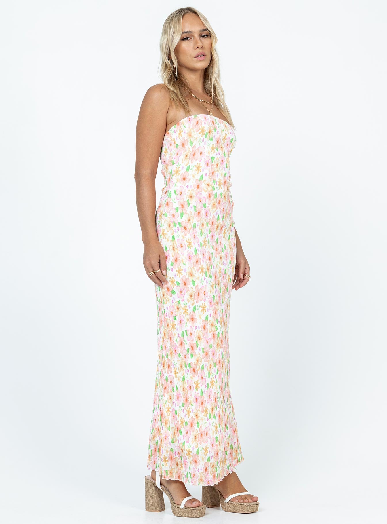 Tiarna Strapless Maxi Dress White / Floral - Image 3