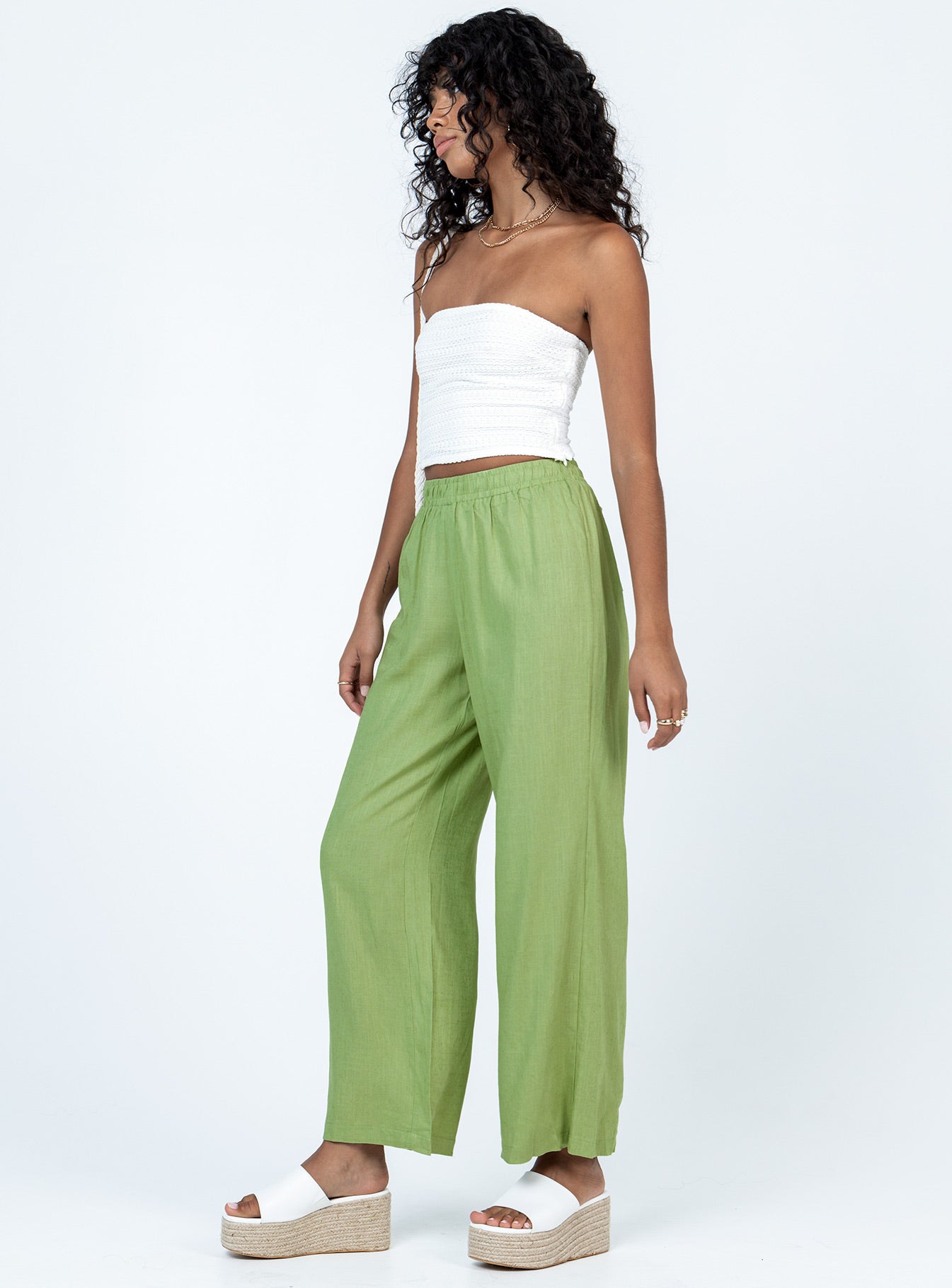 Louis Linen Blend Pants Light Green - Image 3