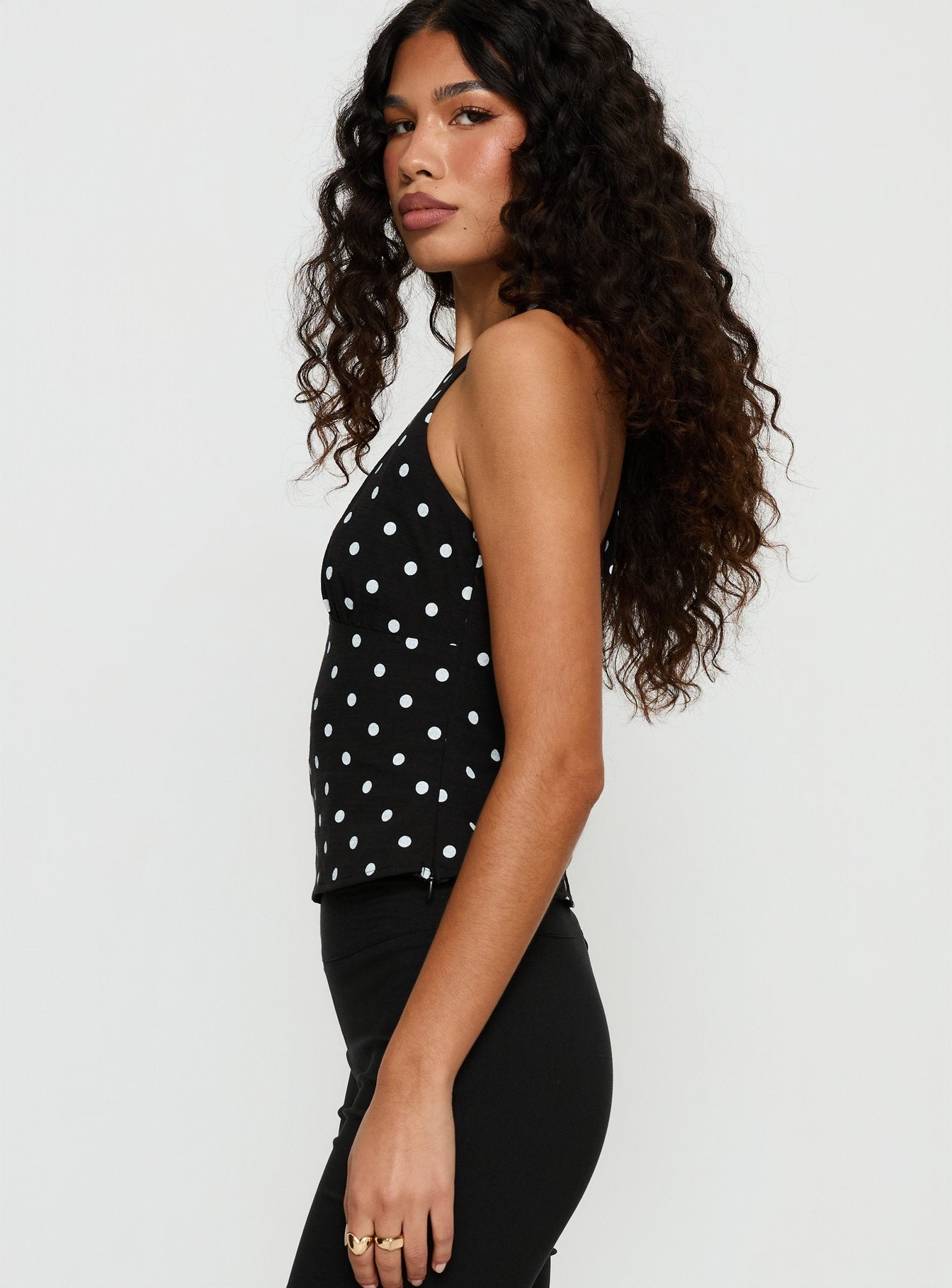 Alter Of Love Halter Top Black Polka - Image 4