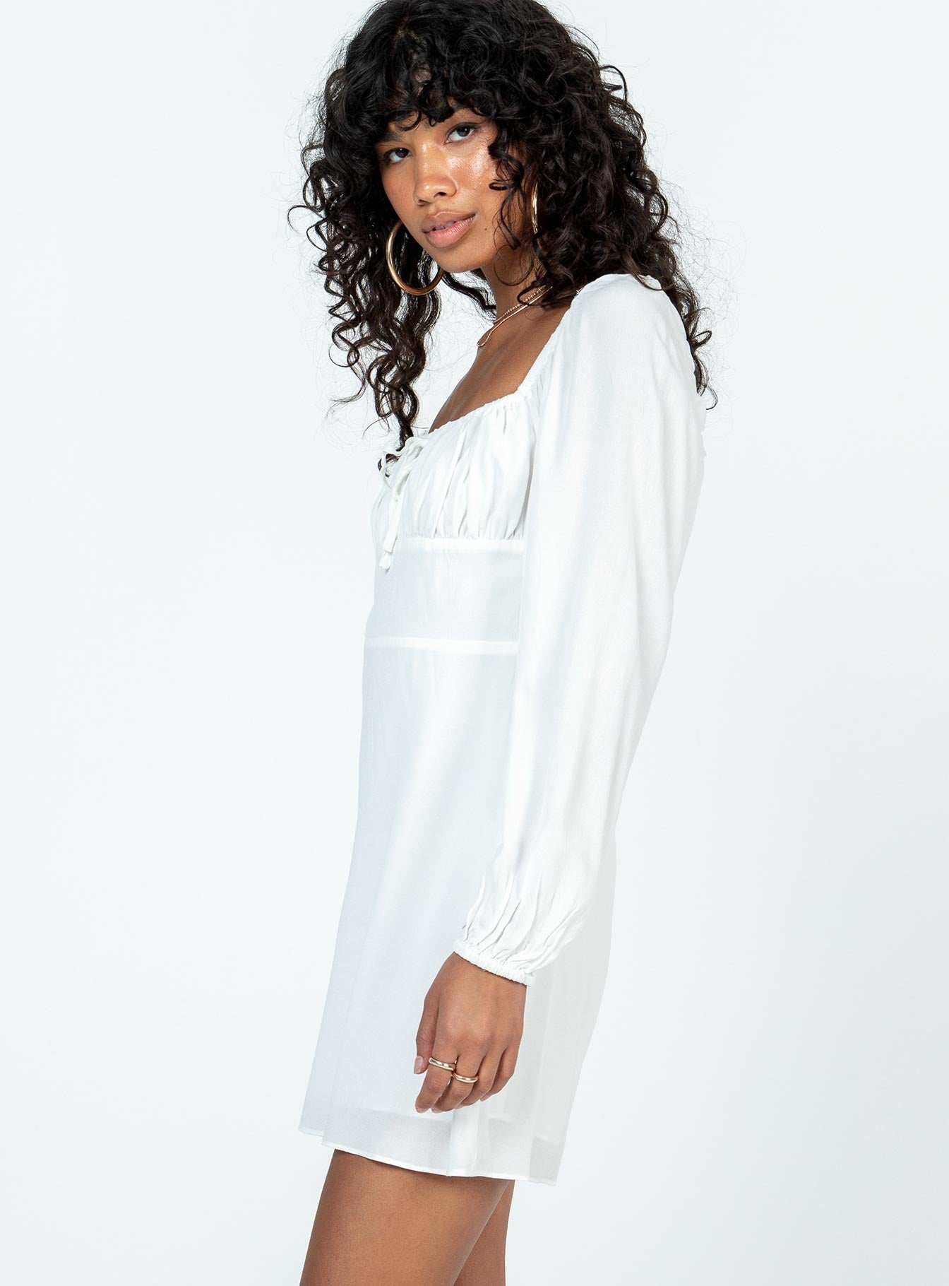 Elvira Mini Dress White - Image 4