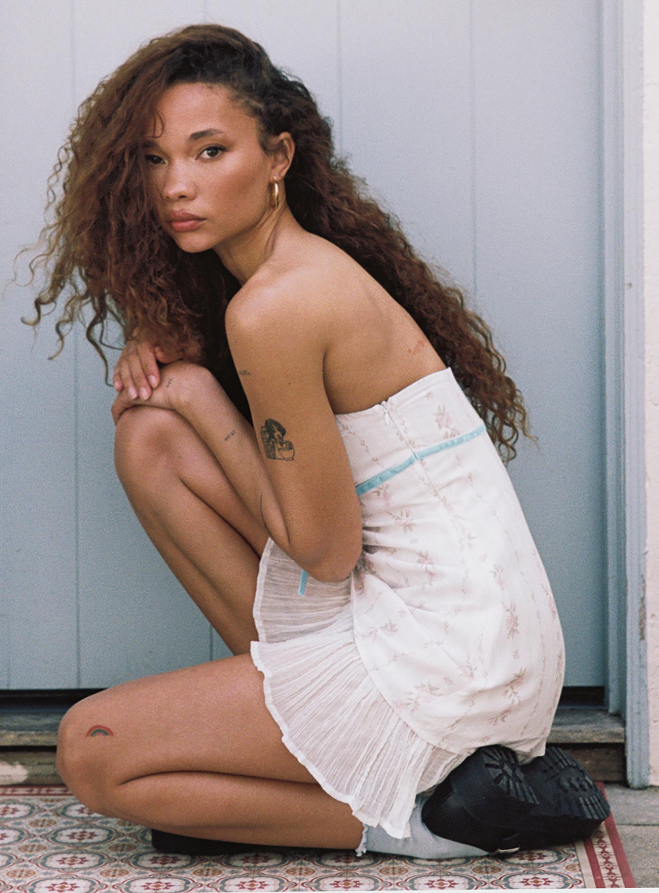 Odette Mini Dress Pink Multi - Image 4