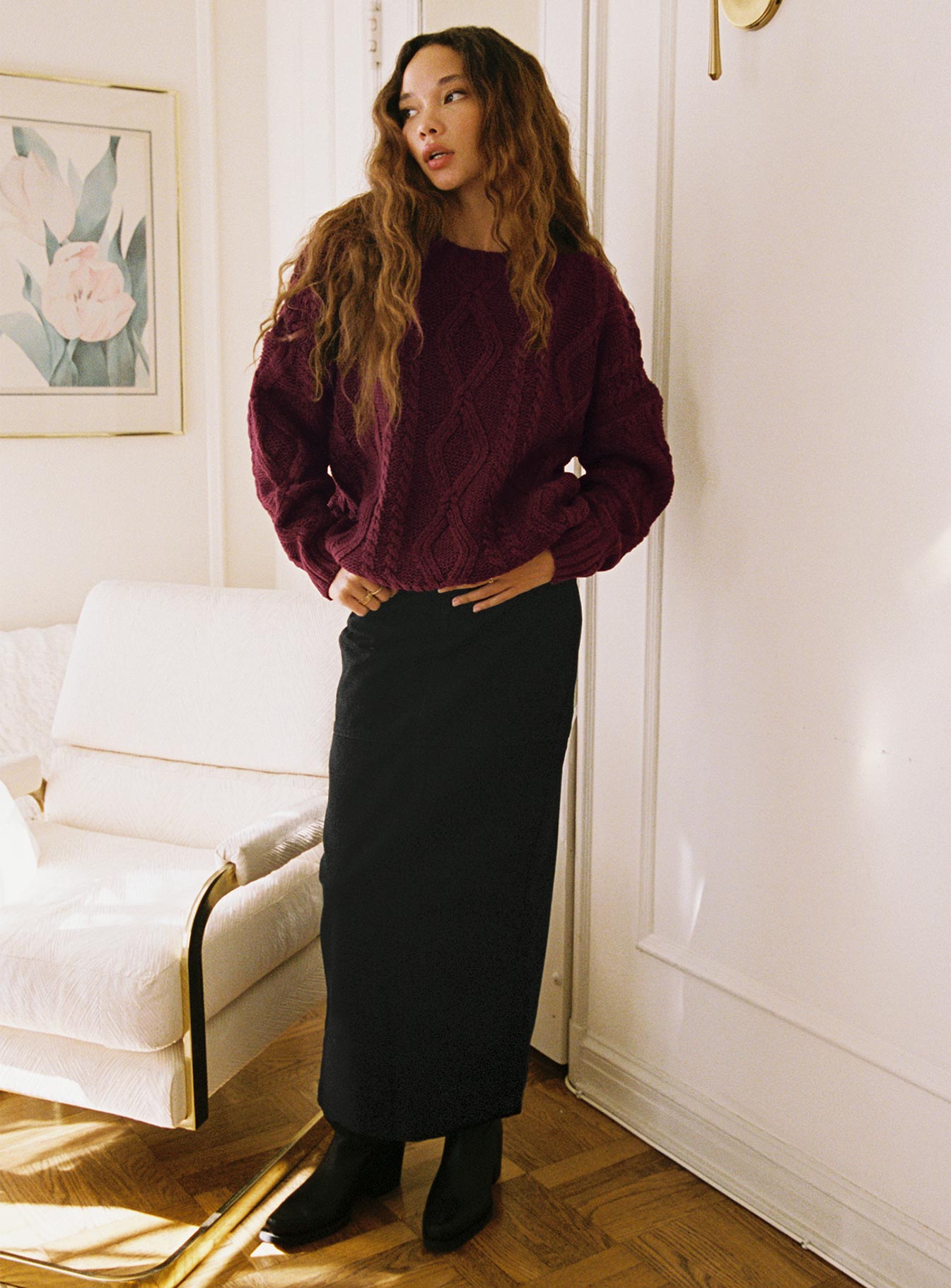 Anaya Oversized Sweater Burgundy - Image 9