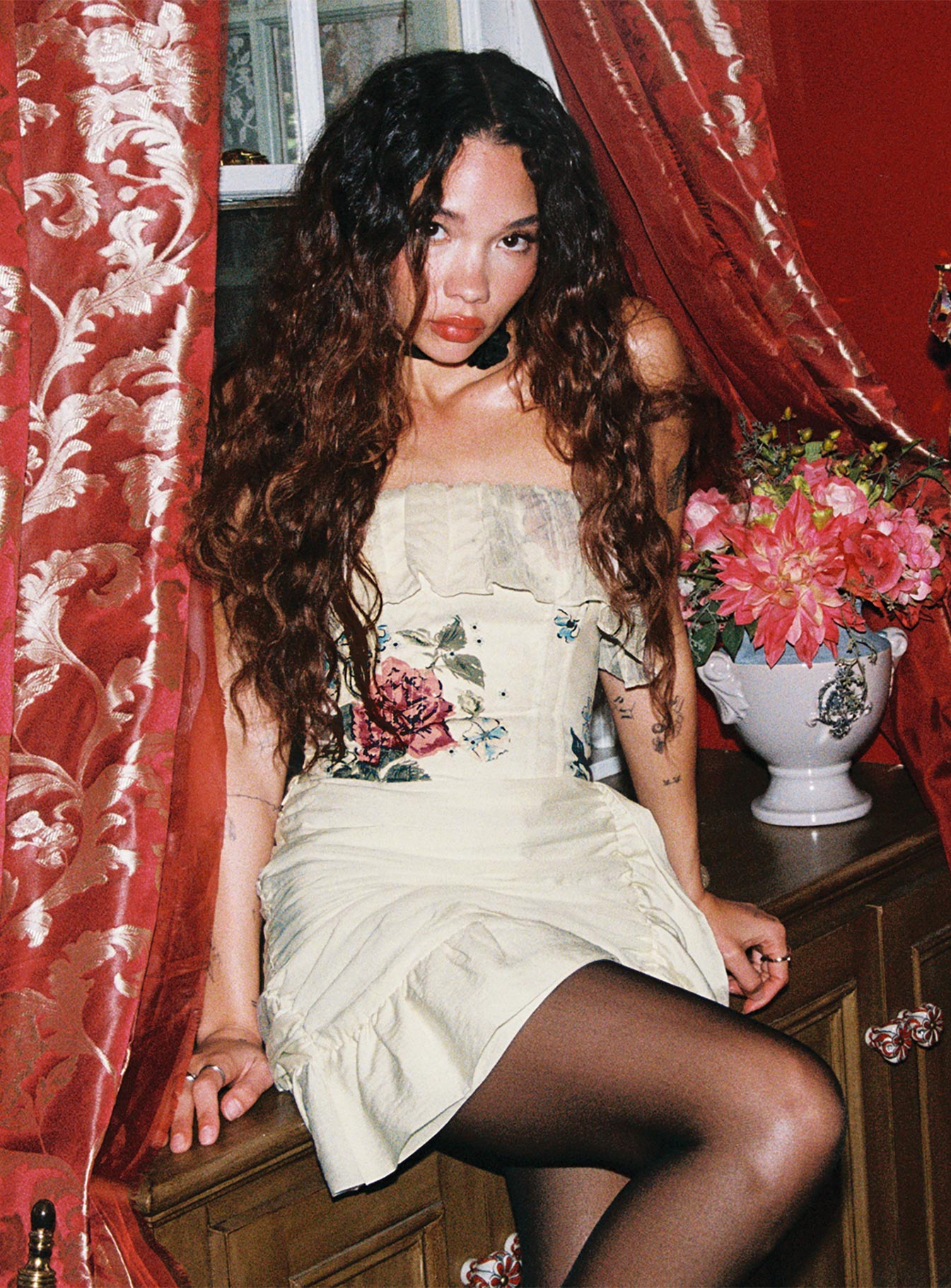 Loads Of Love Low Rise Mini Skirt Champagne - Image 3