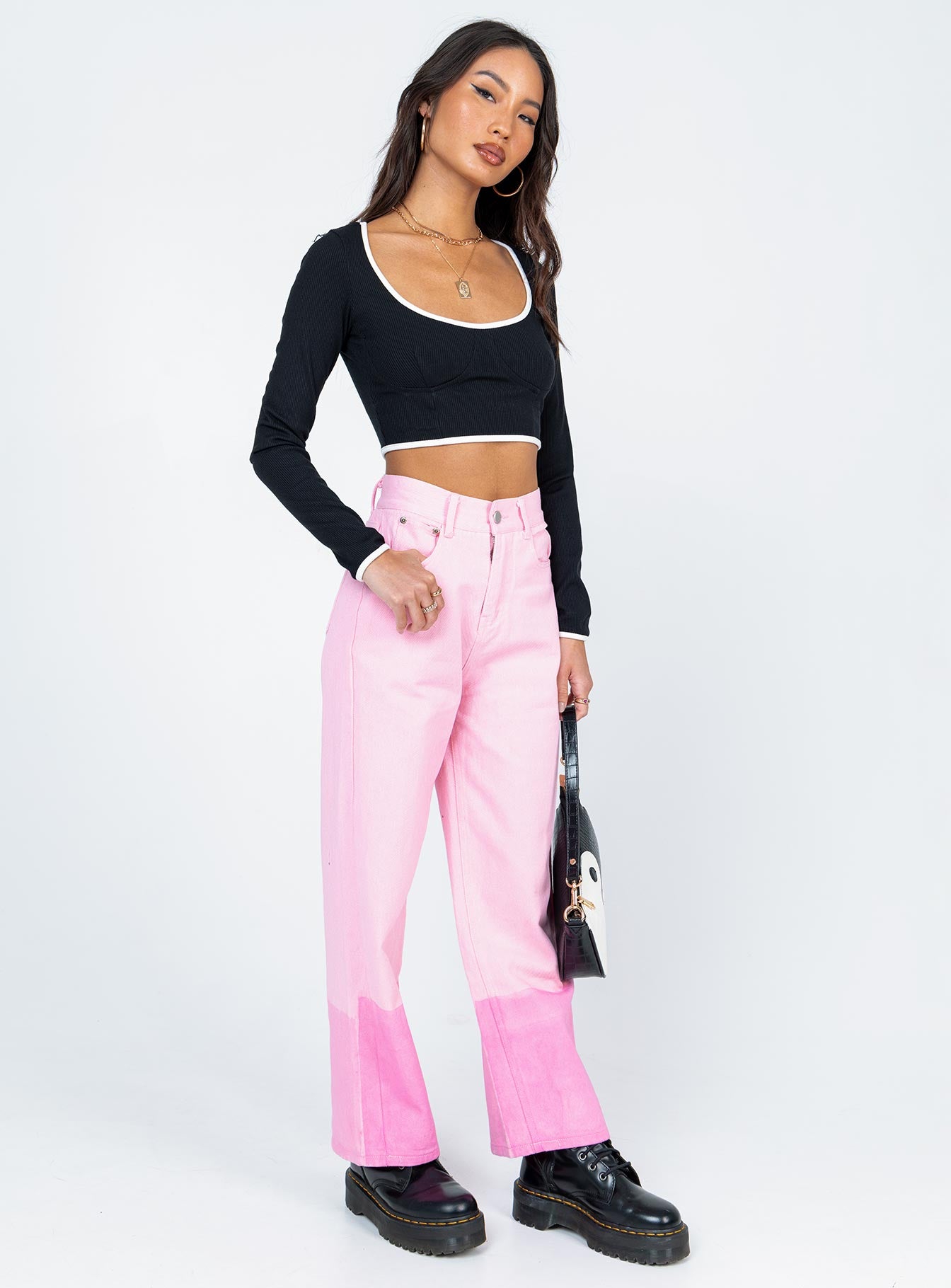 Cameran Straight Leg Denim Jeans Pink - Image 5