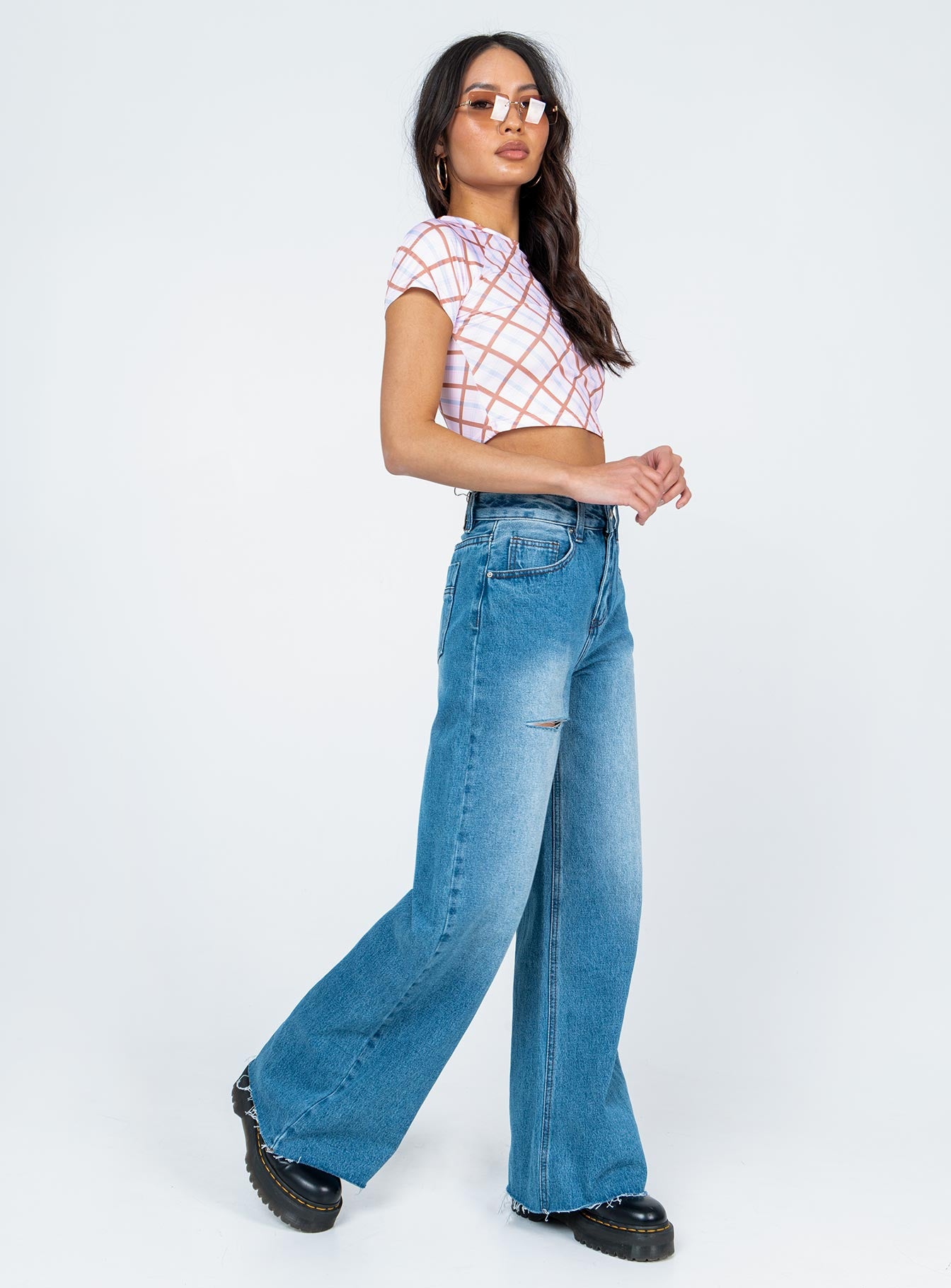 Mora Wide Leg Denim Jeans - Image 3