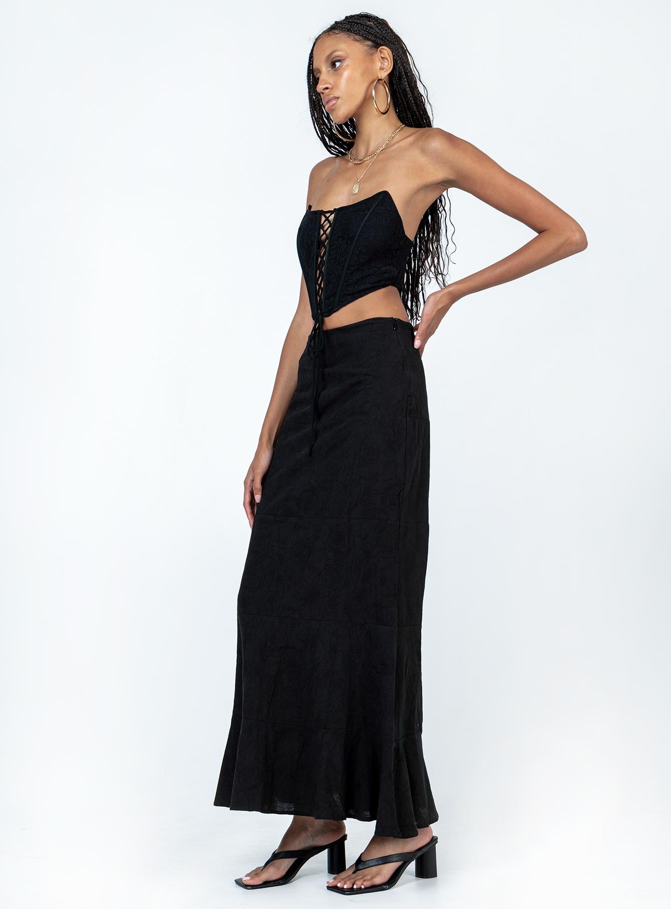 Raven Mid Rise Skirt Black - Image 5