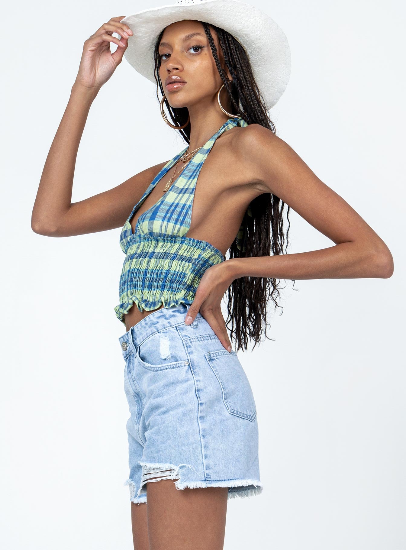 Geneva Light Wash Denim Shorts - Image 4