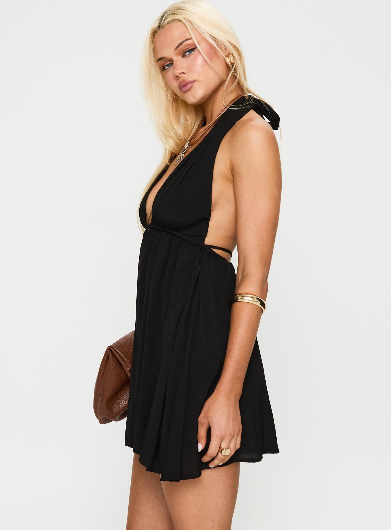 Saddler Mini Dress Black - Image 4
