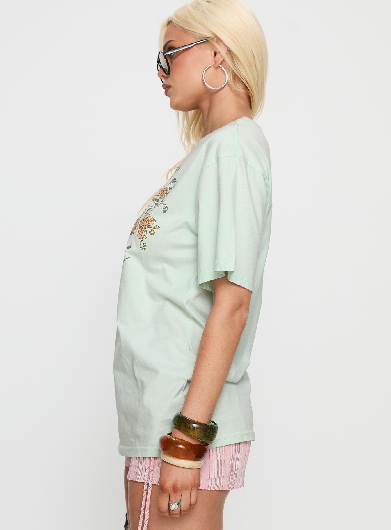 Old School Oversized Hawaii Graphic Tee Green - Image 3