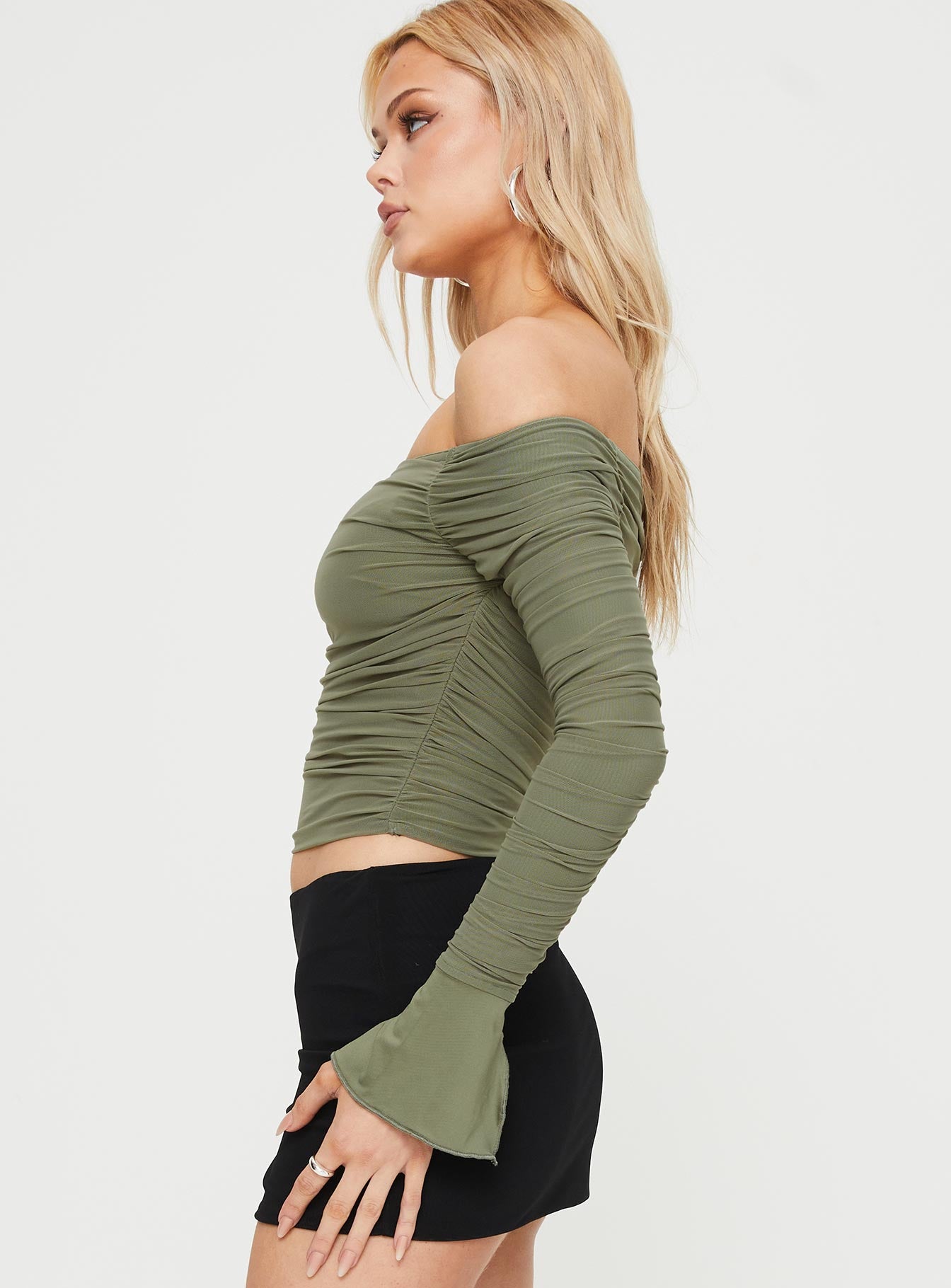Moreno Off The Shoulder Top Green - Image 4