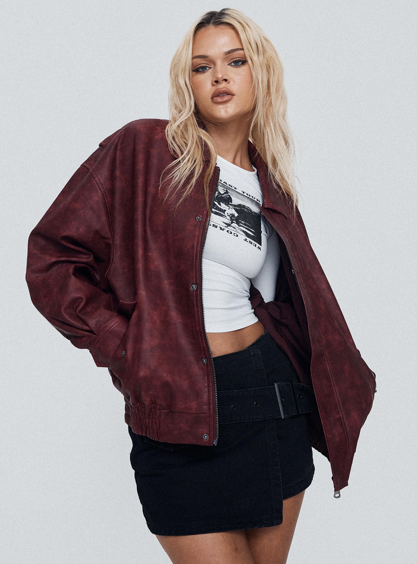 Kenny Bomber Jacket Burgundy - Image 3