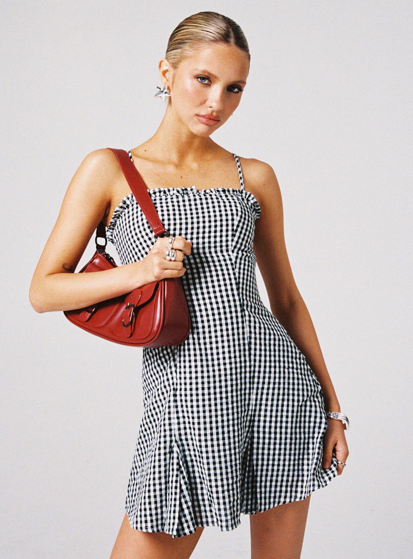 Bessette Mini Dress Black Gingham - Image 9