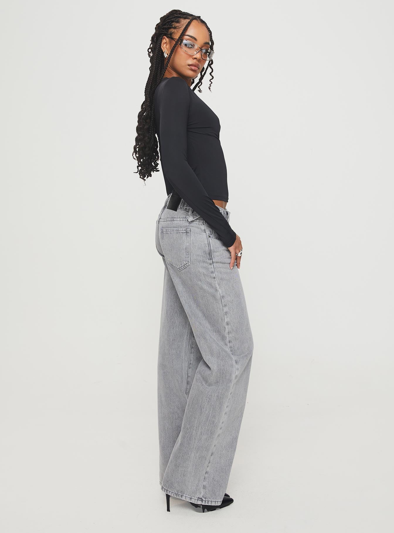 Scheana Low Rise Jeans Steel Grey - Image 4