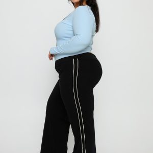 Ascenda Straight Leg Track Pant Black Curve