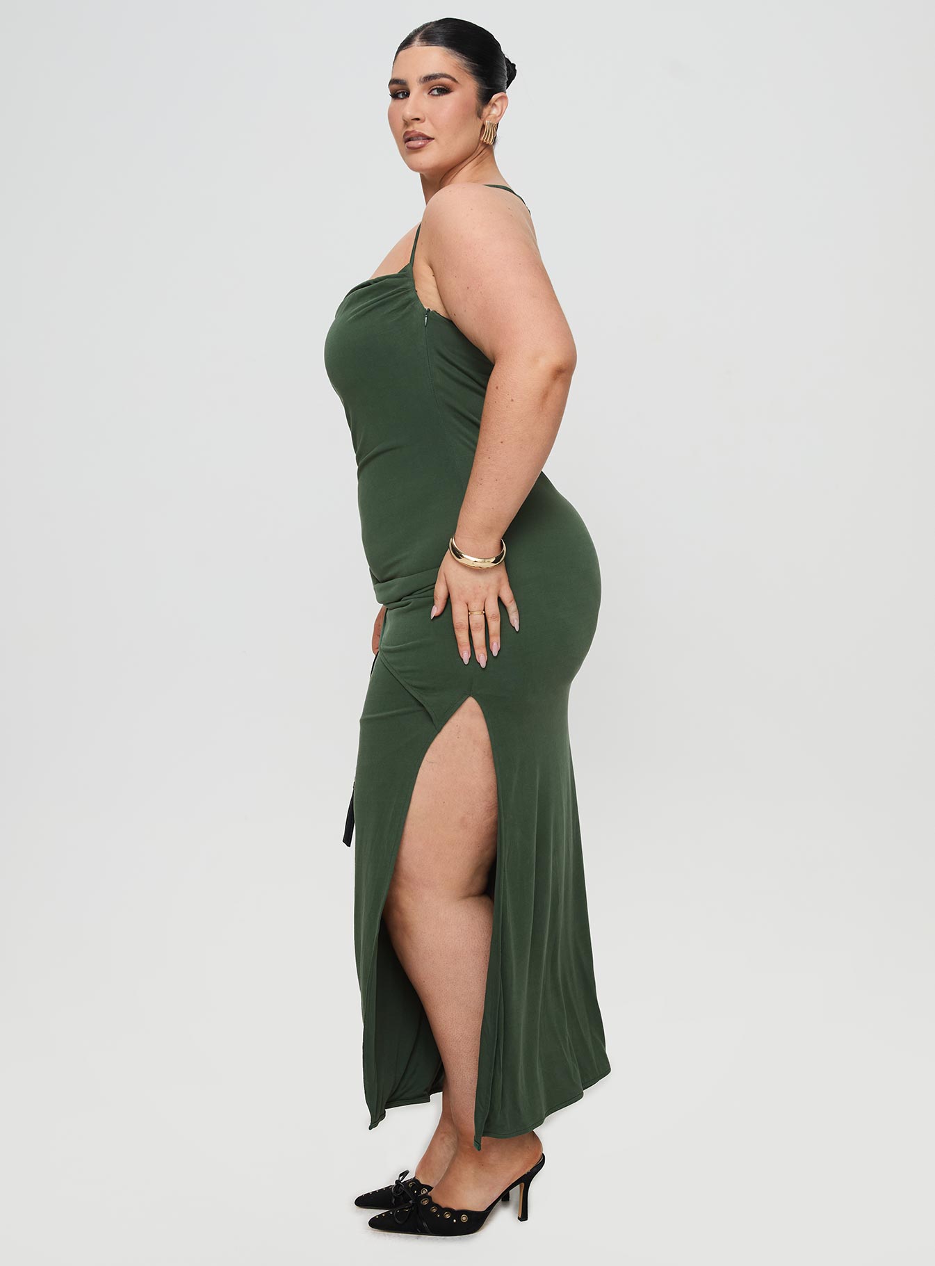 Marchesi Maxi Dress Green Curve - Image 4