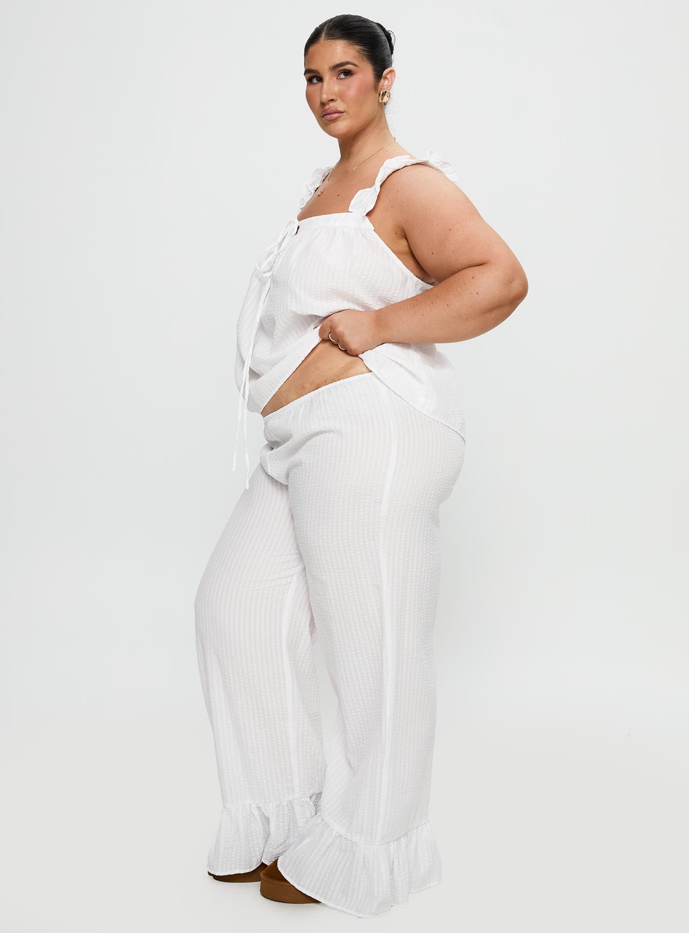 Santabelle Frill Pants White Curve - Image 4