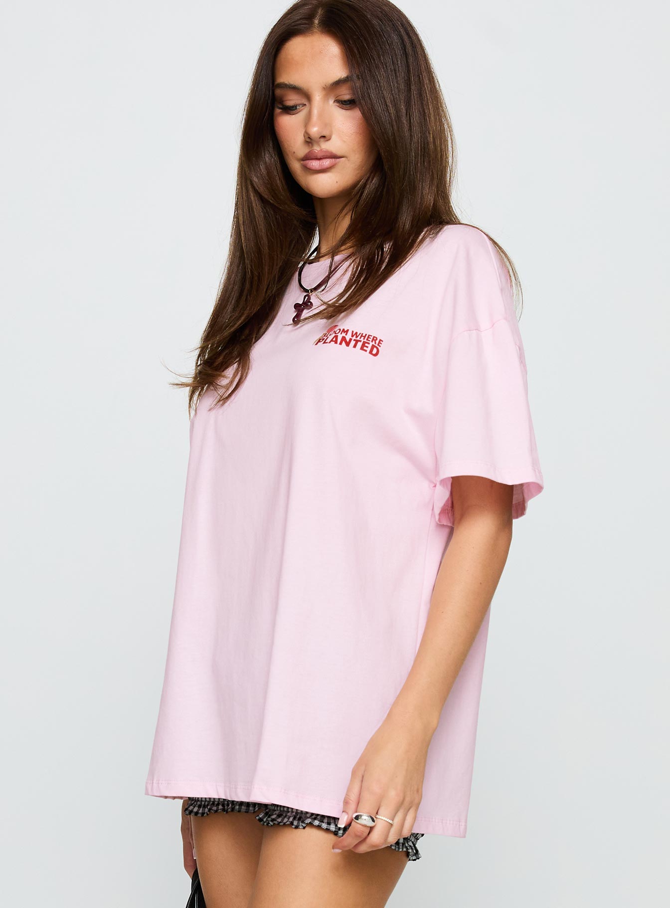 Flower Chart Oversized Tee Pink - Image 4