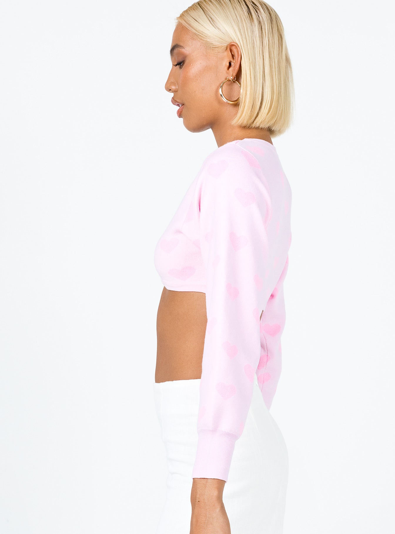 Love Galore Cropped Cardigan Pink - Image 3