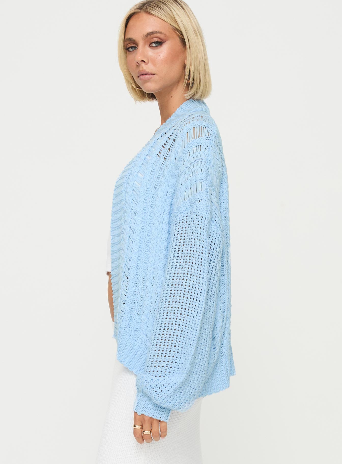 Abner Cable Cardigan Blue - Image 4
