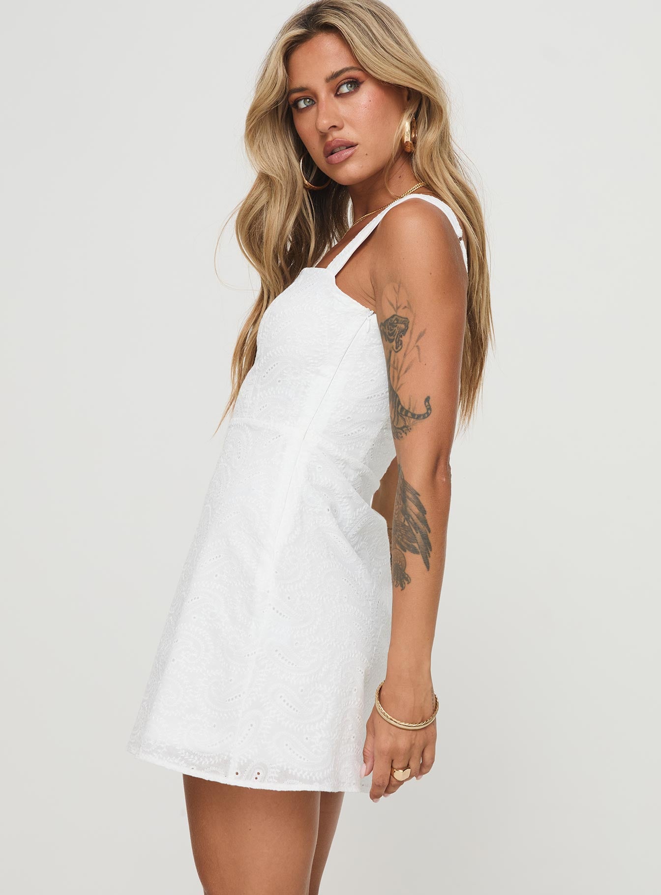 Elestren Mini Dress White - Image 4