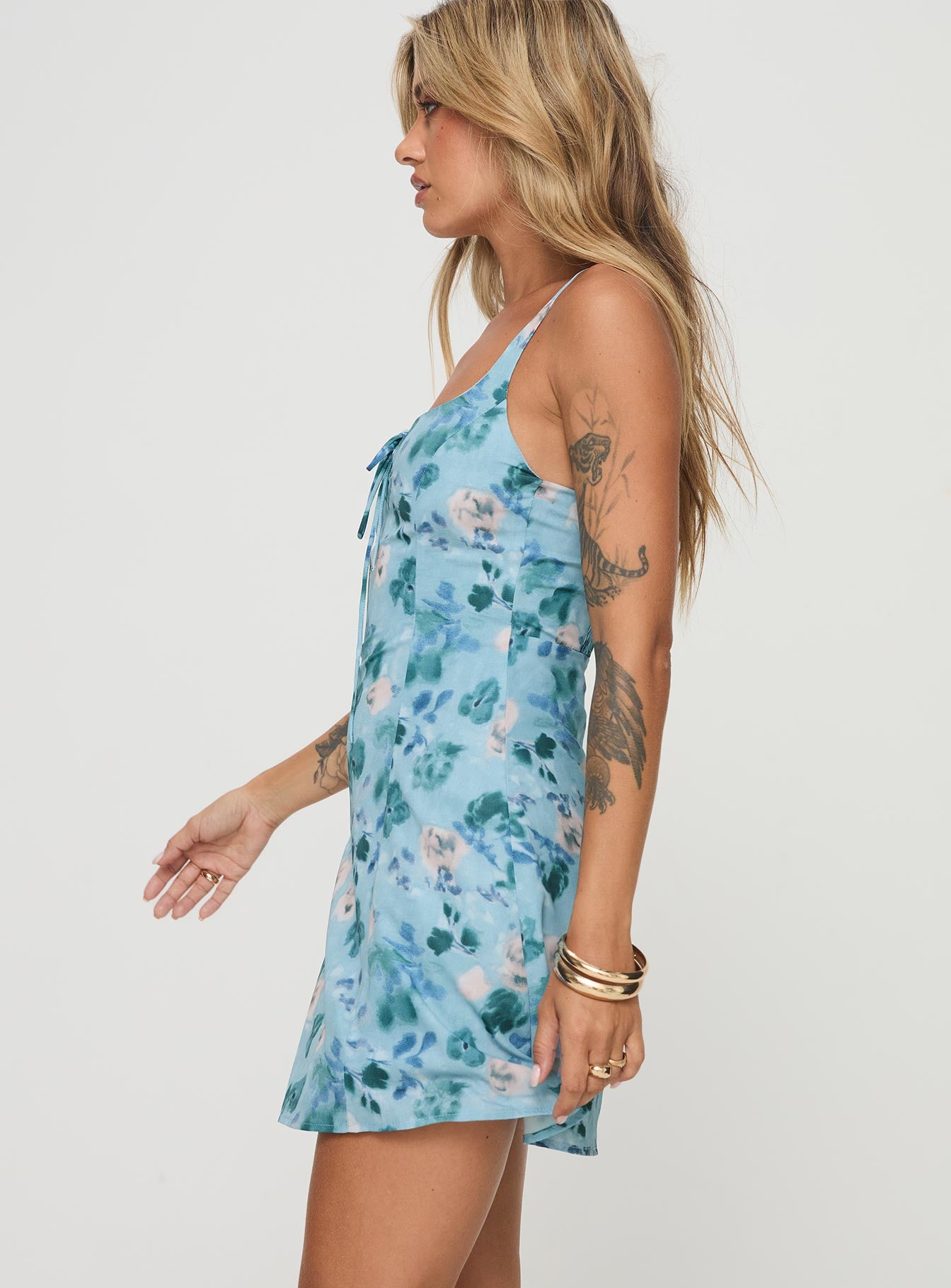 Mercure Mini Dress Blue Floral - Image 3