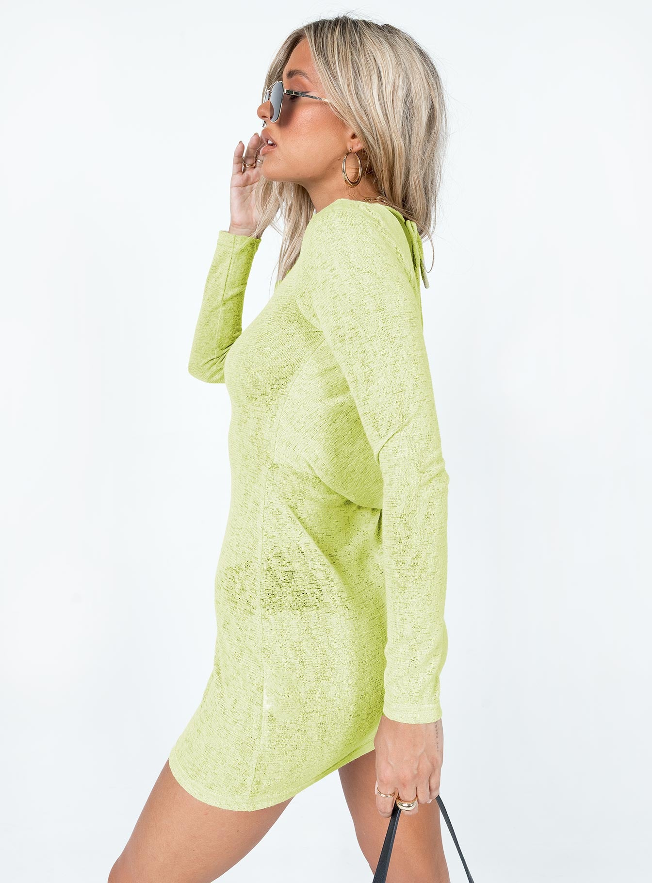 Tallie Knit Mini Dress Green - Image 4
