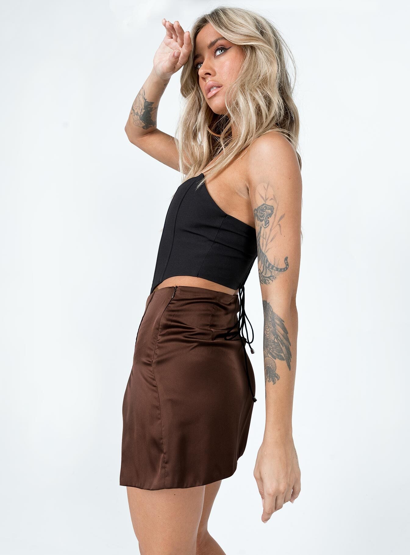The Smith Mini Skirt Brown - Image 4