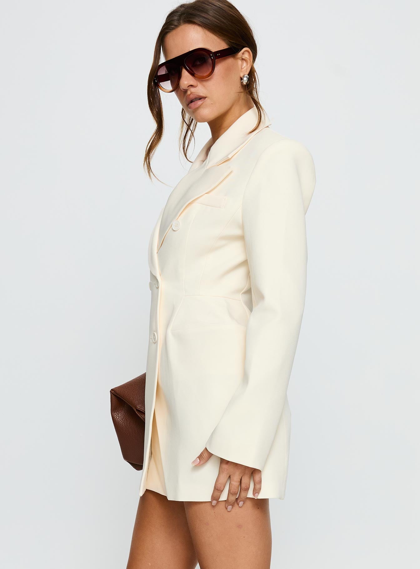 Wimbeldon Long Sleeve Mini Dress Cream - Image 4