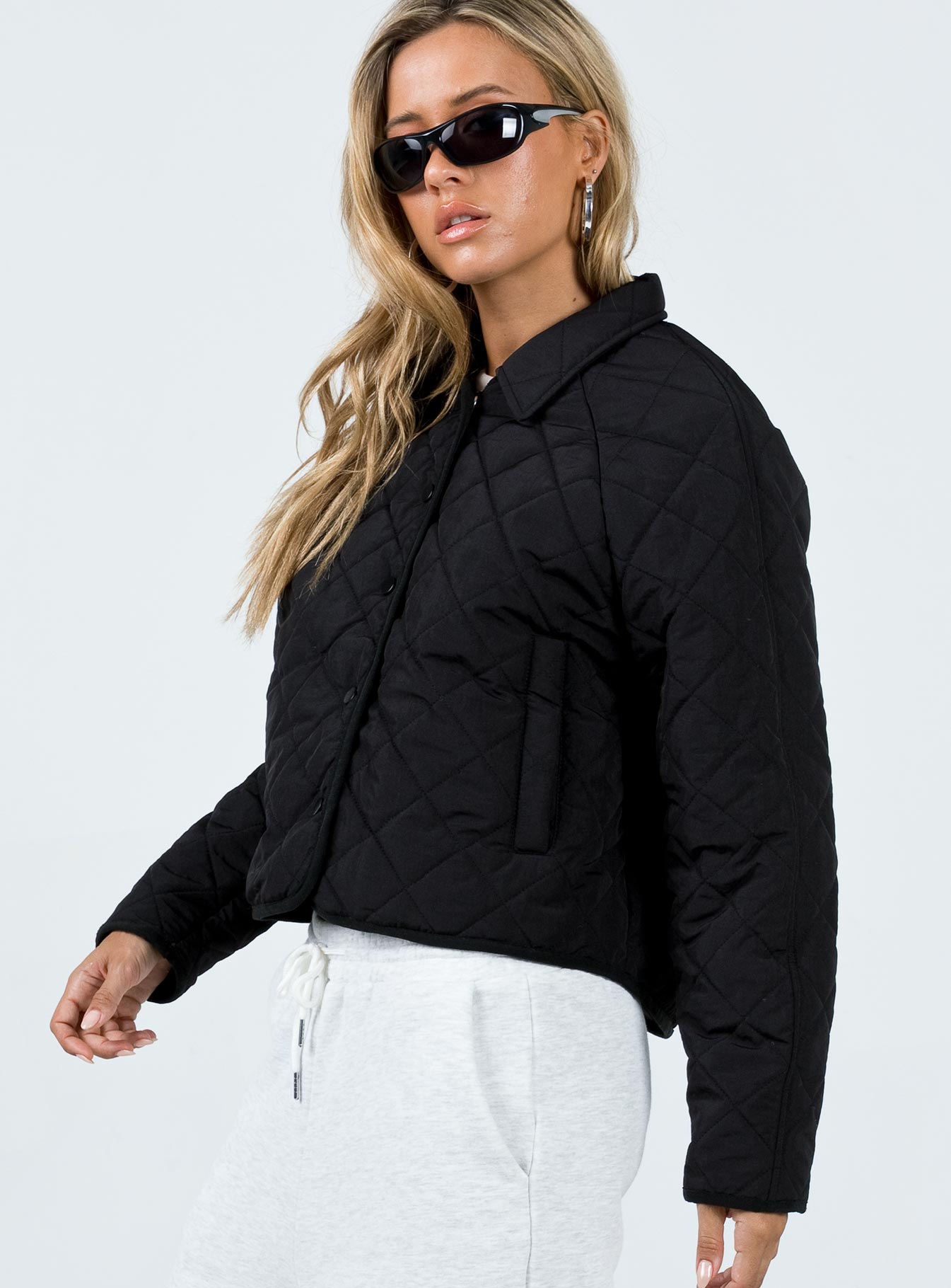 Tripp Quilted Jacket Black - Image 3