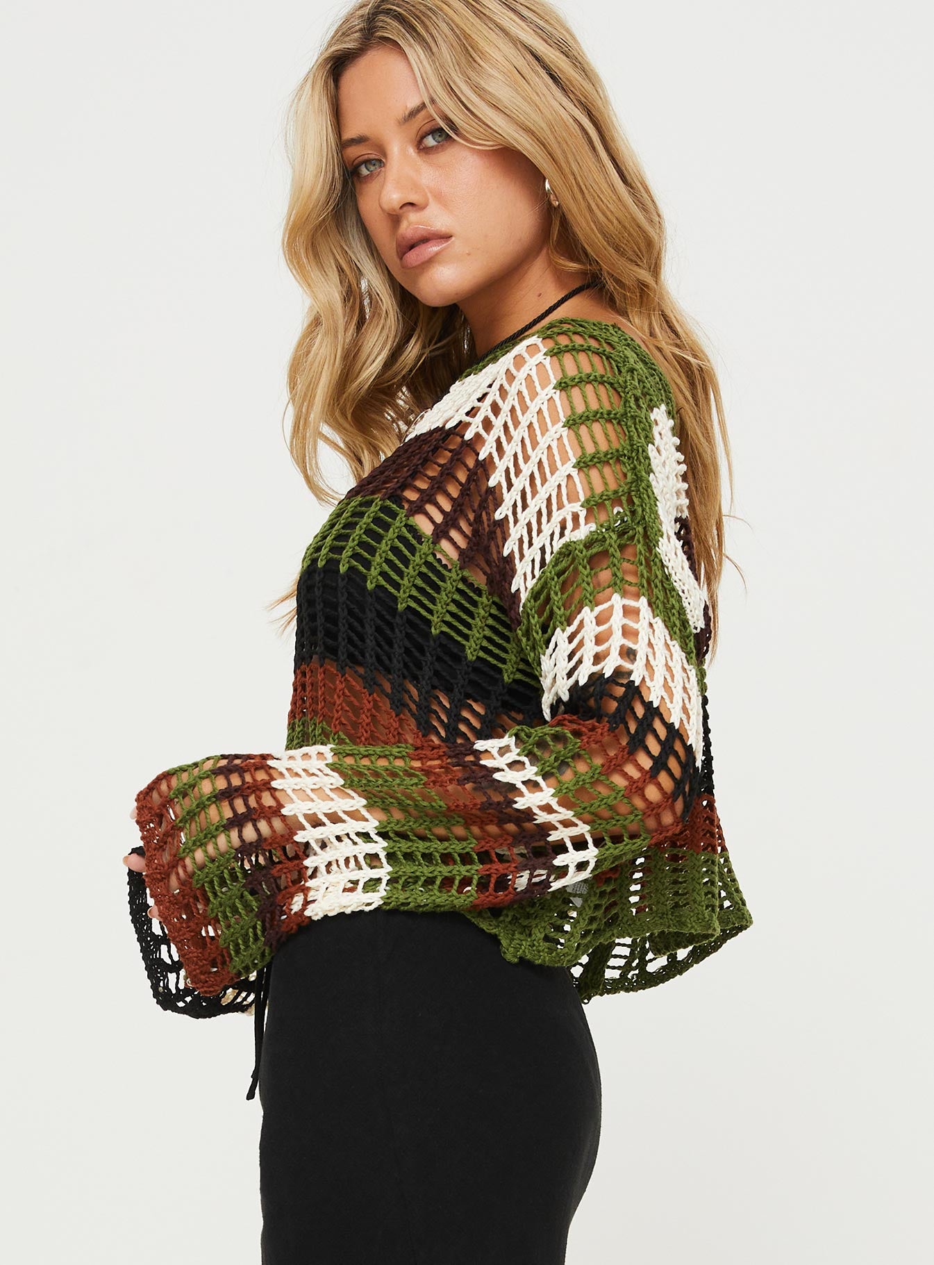 Baizen Knit Sweater Sage Multi - Image 4