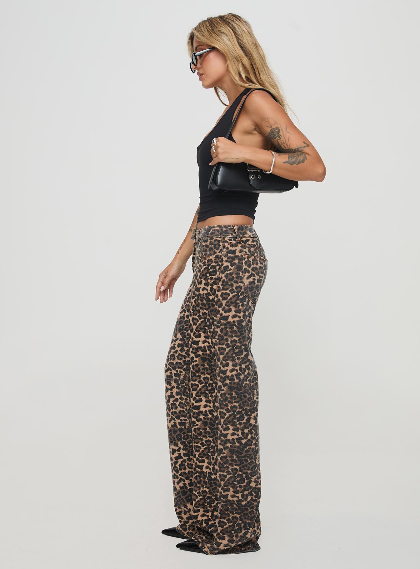 Top Model Low Rise Straight Leg Jeans Leopard - Image 4