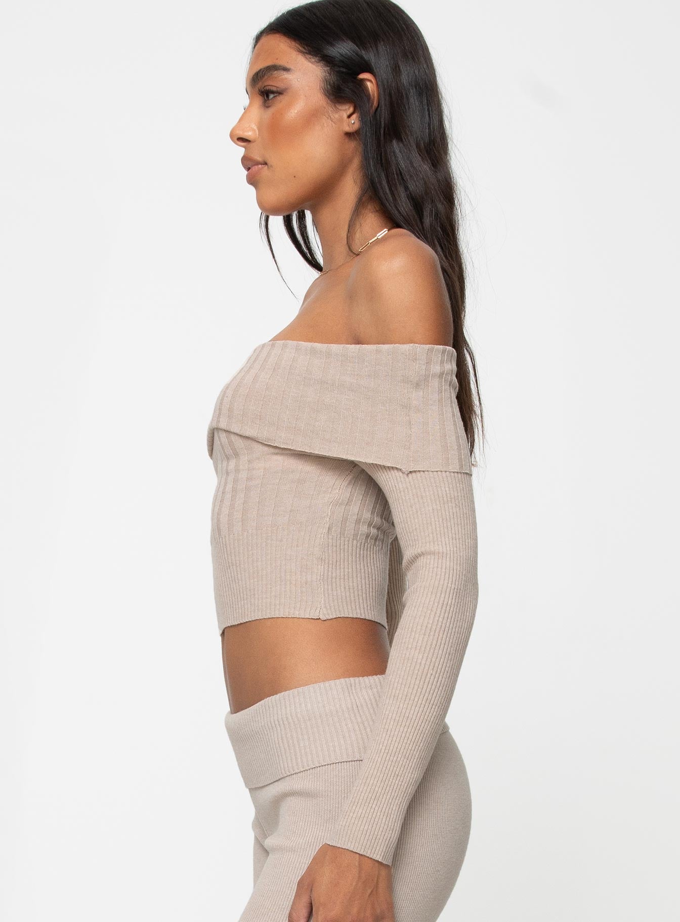 Tagula Off The Shoulder Top Beige - Image 5
