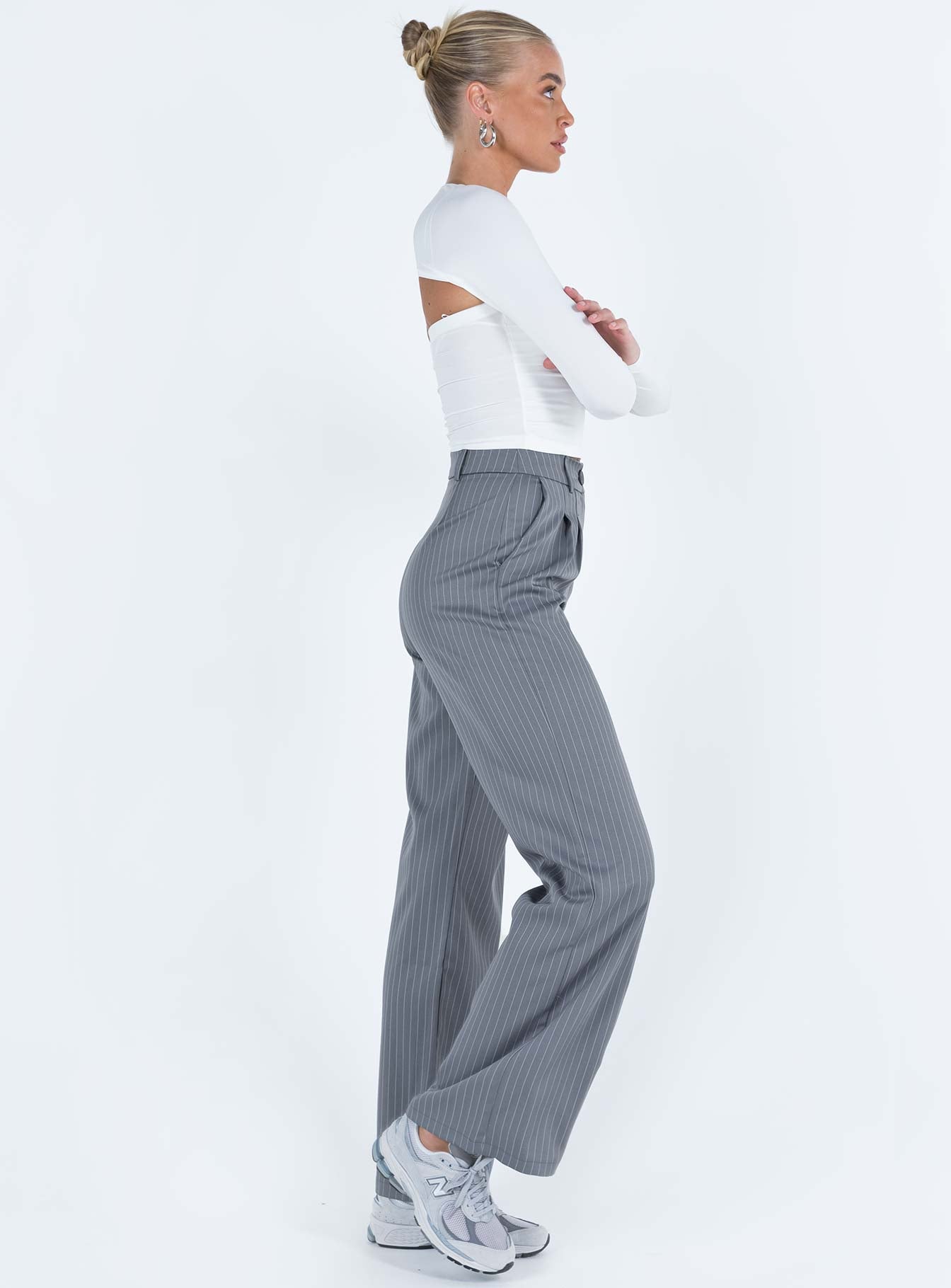 Archer Pants Pinstripe Grey Tall - Image 4