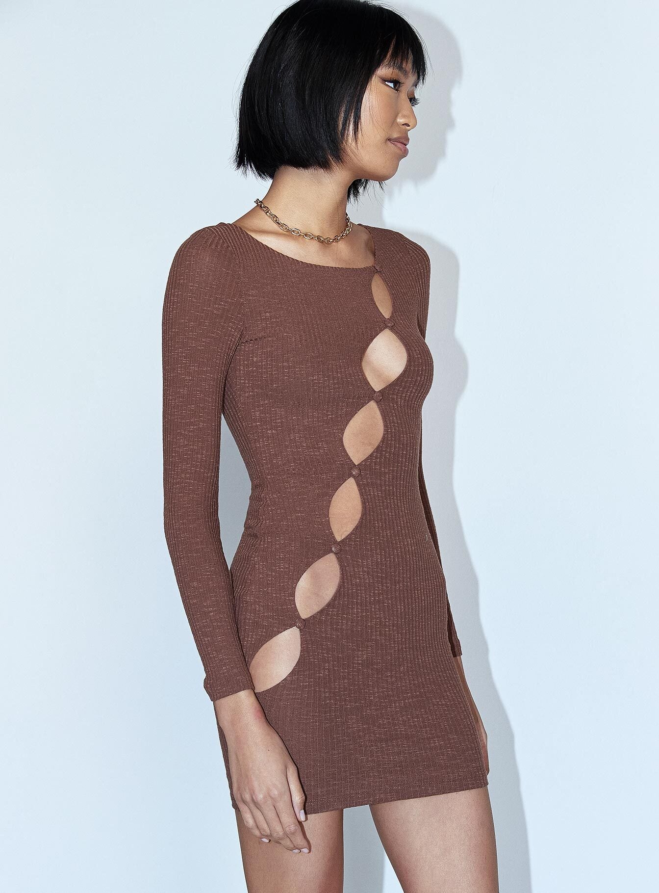 Jonty Mini Dress Chocolate - Image 4